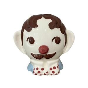 Vtg Cleminsons Pottery Gay Blade Ceramic Shaving Razor Blade Bank MCM Clown Face